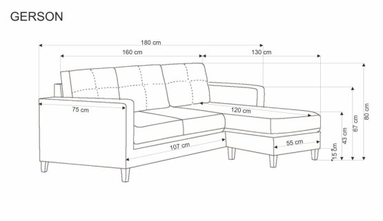 Pohovka GERSON s podnožkou béžová