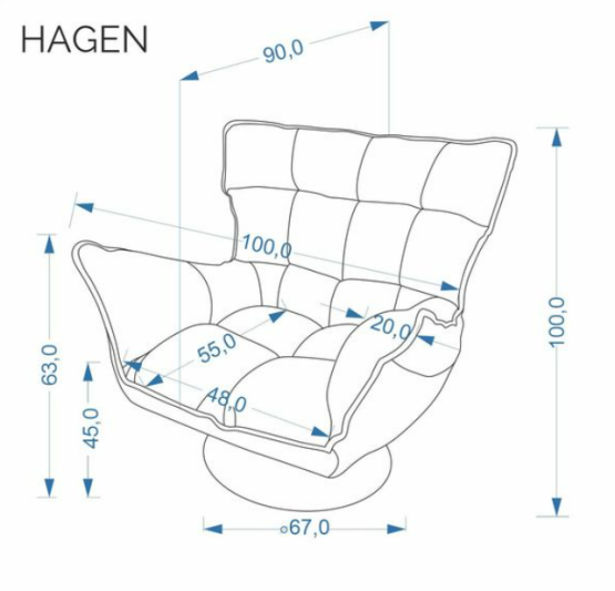Otočné a houpací relaxační křeslo HAGEN šedé