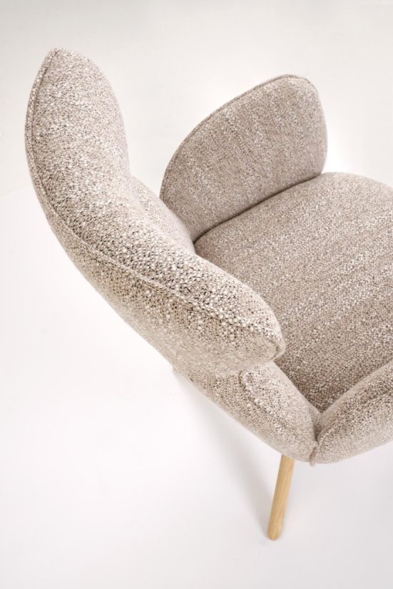 Jedálenské kreslo K585 tmavo béžové/dub prírodné