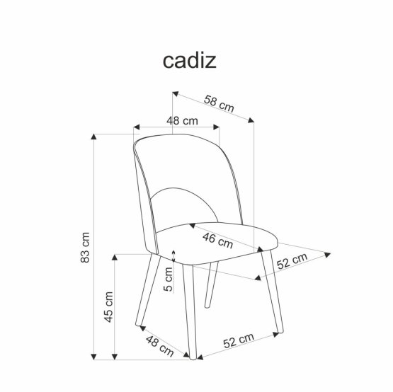 Jedálenská stolička CADIZ dub prírodný/sivá