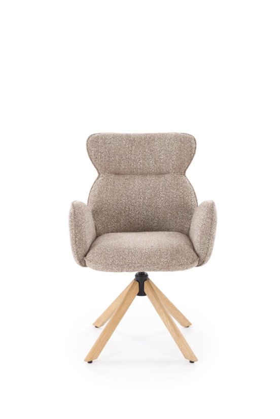 Jedálenské kreslo K585 tmavo béžové/dub prírodné