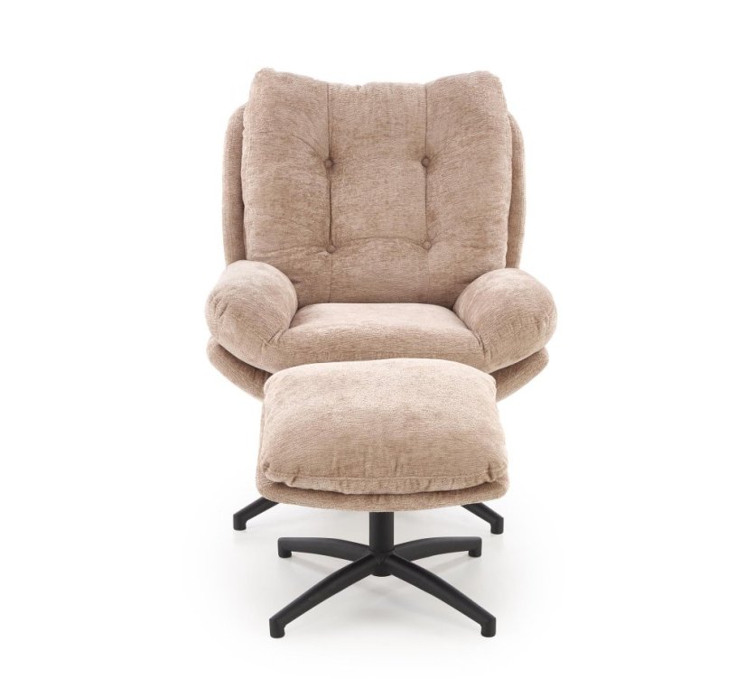 Čalouněné křeslo PESTO s podnožkou béžové