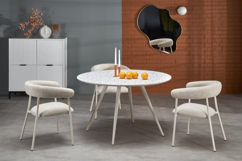 Okrúhly jedálenský stôl ARAMIS 120 teracotový/biely