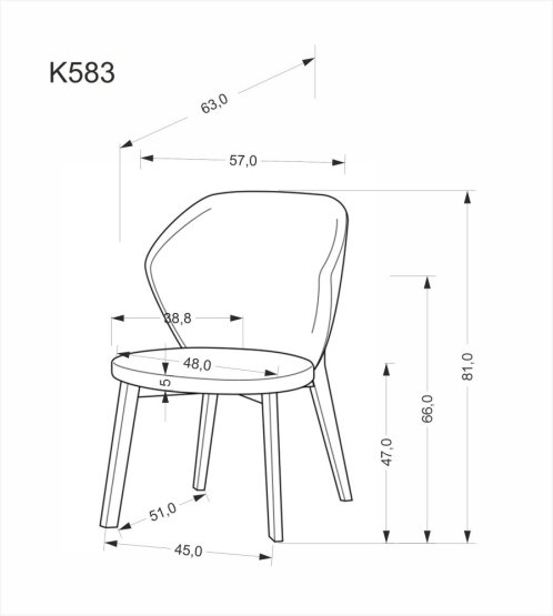 Jídelní židle K583 ořech/hnědá/béžová