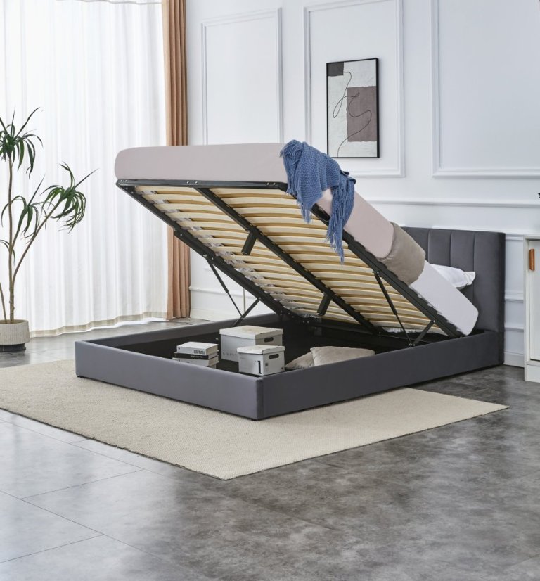 Čalúnená posteľ KATARINA 160x200 sivá