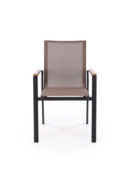 Záhradné kreslo FIERRO čierne/sivé/hnedé