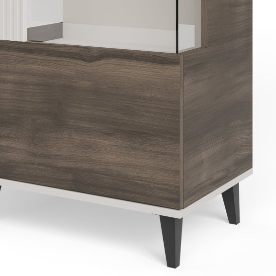 Vitrína RANDOM 2 W-1 kašmír/ořech/černá