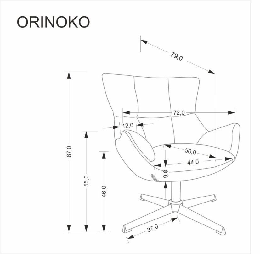 Čalúnené kreslo ORINOKO béžové