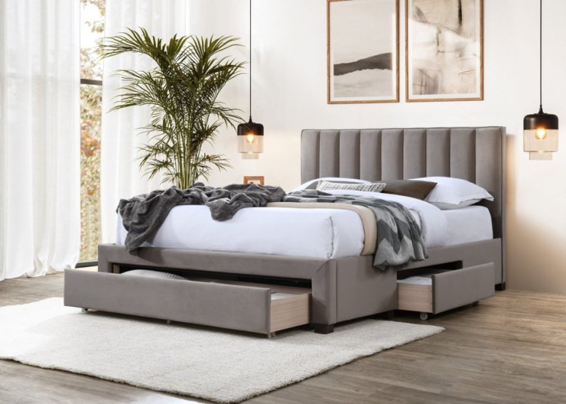 Postel GRACE se zásuvkami 160x200 béžová