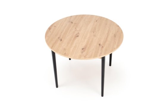 Rozkladací jedálenský stôl PIVOT 102(142)x102 dub artisan/čierna