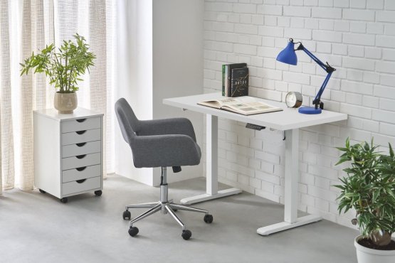 Výškovo nastaviteľný písací stôl B54 biely