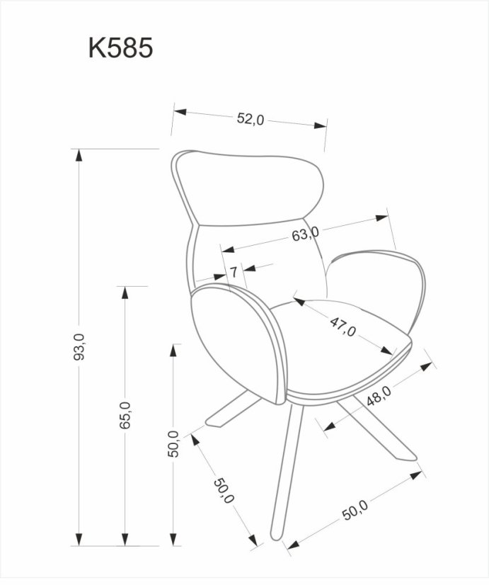 Jedálenské kreslo K585 tmavo béžové/dub prírodné