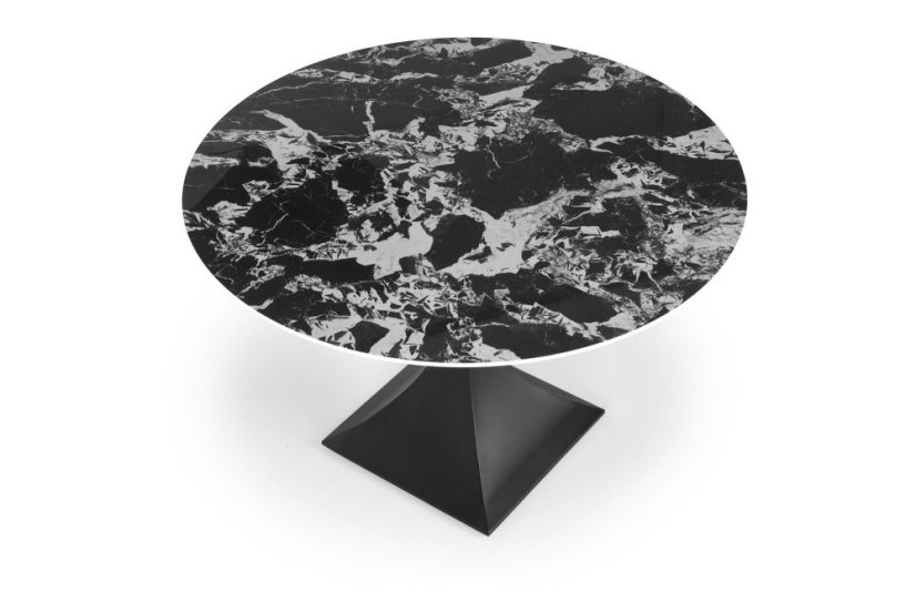 Kulatý jídelní stůl MANUEL černý mramor