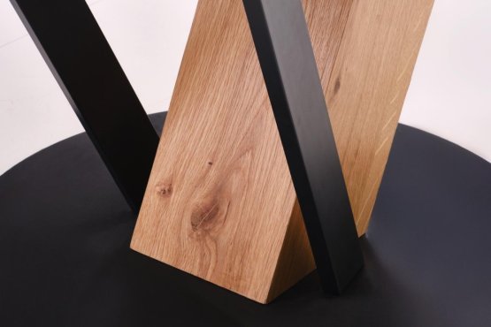 Kulatý rozkládací jídelní stůl FANIS 120(160)x90 dub přírodní/černá