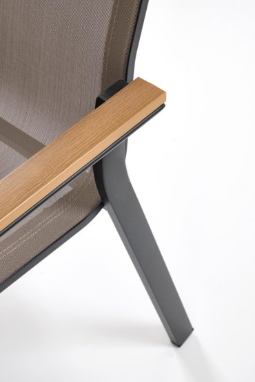 Záhradné kreslo FIERRO čierne/sivé/hnedé