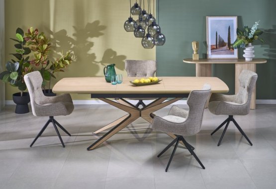 Rozkládací jídelní stůl JAMES 160(220)x90 přírodní/černá