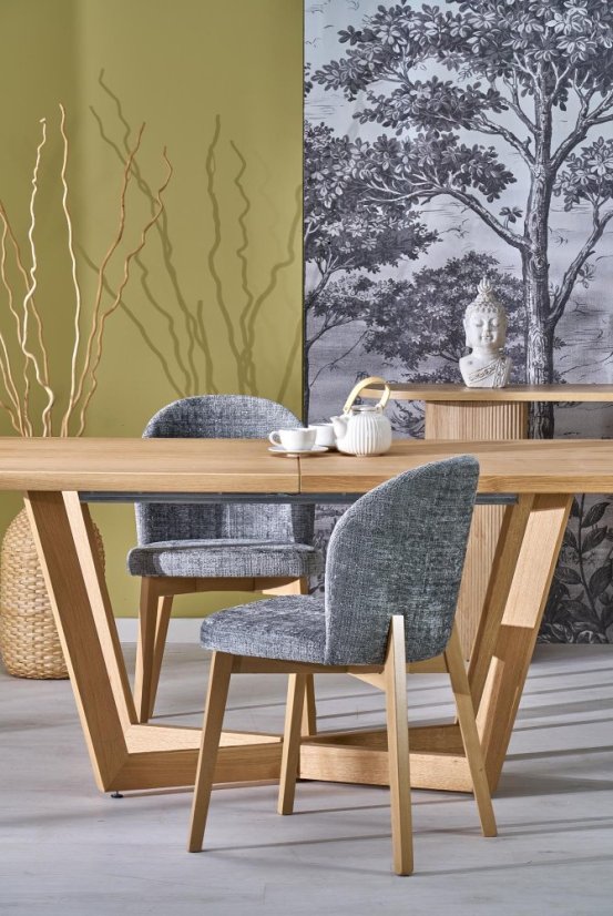 Jedálenská stolička BASSO dub prírodný/sivá