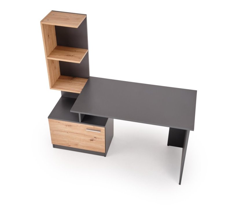 Písací stôl MISO grafit/dub artisan