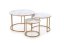 Konferenční stolek GILDA - sada 3 ks bílý mramor/zlatá