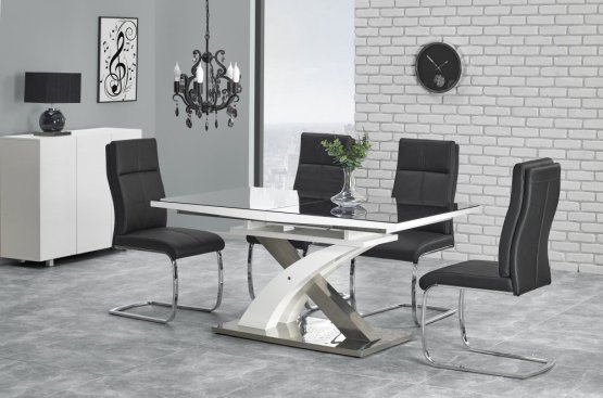 Rozkladací jedálenský stôl SANDOR 2 160(220)x90 čierny