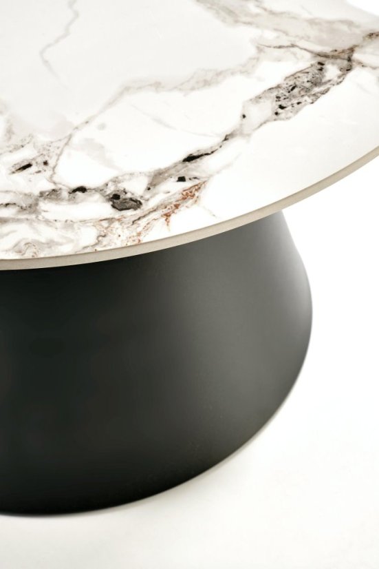 Konferenční stolek MAGNETA - set 2 ks bílý mramor/černá