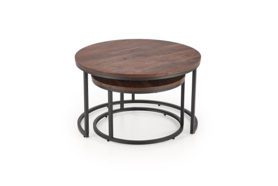 Konferenční stolek JAVA - sada 2 ks ořech/černý