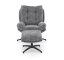 Čalúnené kreslo PESTO s podnožkou sivé