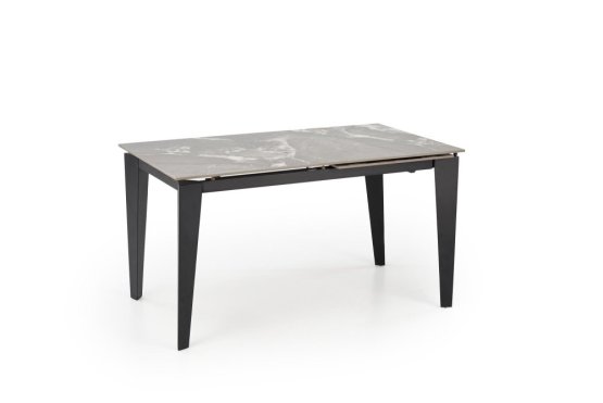 Rozkladací jedálenský stôl FELIX 141(201)x81 sivý mramor/čierna