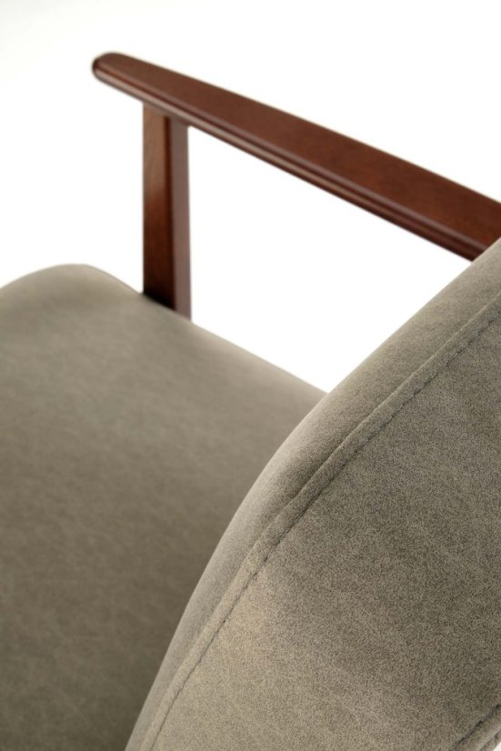 Kreslo MILANO 1S zelené/tmavý orech