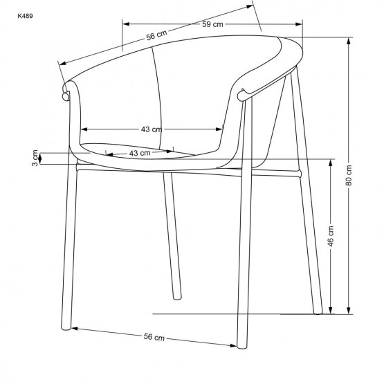 Jídelní židle / křeslo K489 béžová