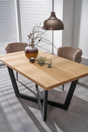 Rozkladací jedálenský stôl MASSIVE 2 160(250)x90 dub prírodný/čierna