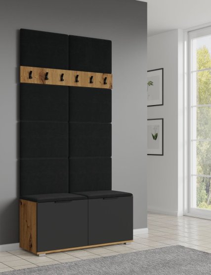 Čalúnený nástenný panel CLIF P-50 čierna