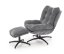 Čalúnené kreslo PESTO s podnožkou sivé