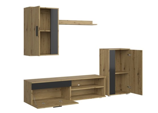 Obývacia zostava BENSON dub artisan/čierna