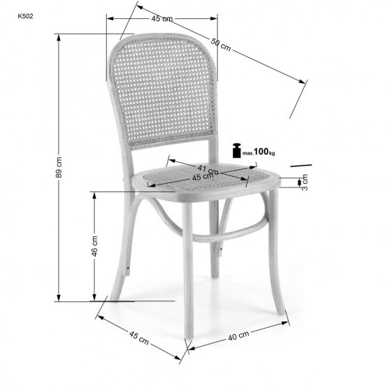 Jídelní židle K502 ratan
