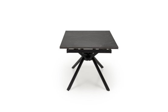 Rozkladací jedálenský stôl VITORINO 160(220)x90 čierny mramor/čierna