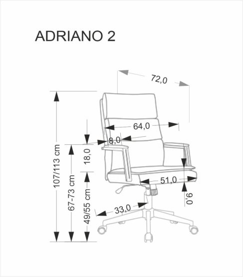 Kancelárske kreslo ADRIANO 2 čierna
