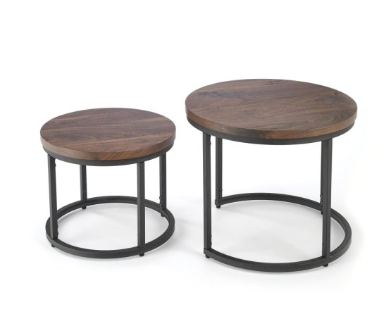 Konferenčný stolík OREO - sada 2 ks orech/čierny