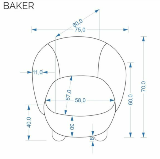 Kreslo BAKER krémové / orech