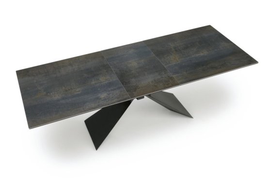 Rozkladací jedálenský stôl LUCIANO 180(230)x90 modrý mramor/čierny