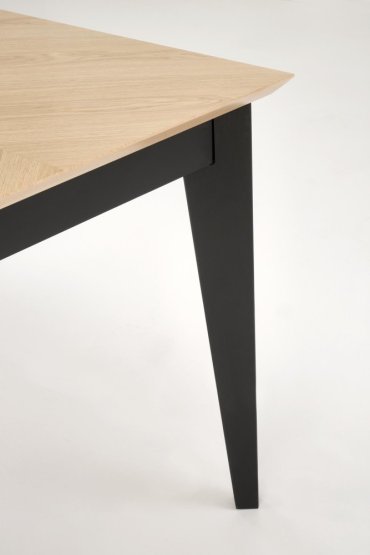 Rozkladací jedálenský stôl EDMONDO 160(240)x90 dub prírodný/čierny