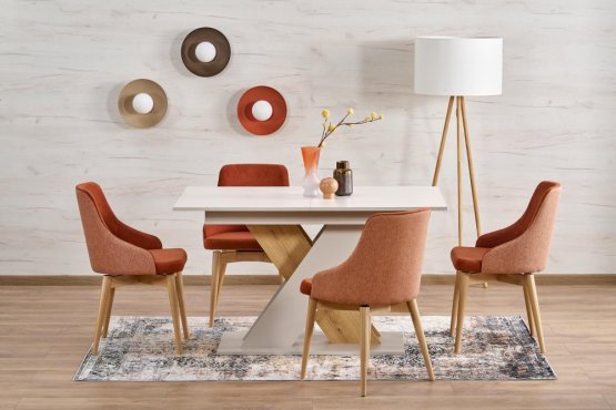 Rozkládací jídelní stůl XARELTO 130(175)x85 kašmír/dub cremona