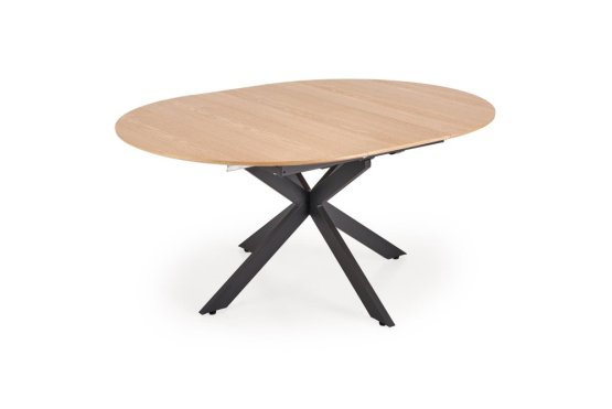 Okrúhly rozkladací jedálenský stôl ACORD dub prírodný/čierna