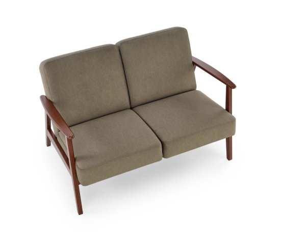 Dvojmiestna pohovka MILANO 2S zelená/tmavý orech