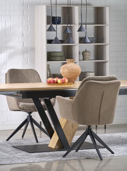 Rozkladací jedálenský stôl FANIS 160(220)x90 dub prírodný/čierna
