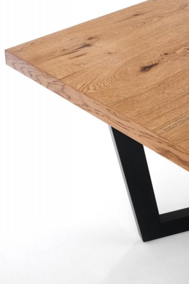 Rozkladací jedálenský stôl MASSIVE 160(250)x90 dub svetlý/čierna