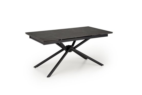 Rozkladací jedálenský stôl VITORINO 160(220)x90 čierny mramor/čierna