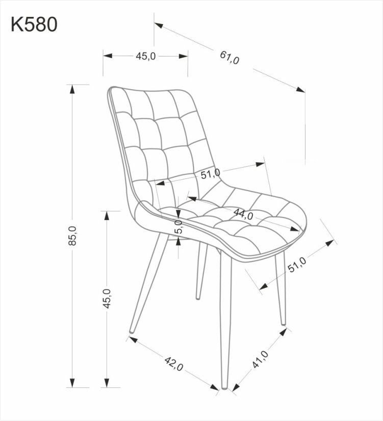 Jedálenská stolička K580 čierna