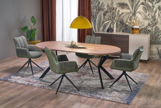 Rozkladací jedálenský stôl PERONI 100(250)x100 orech/čierny