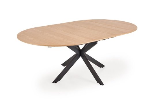Okrúhly rozkladací jedálenský stôl ACORD dub prírodný/čierna